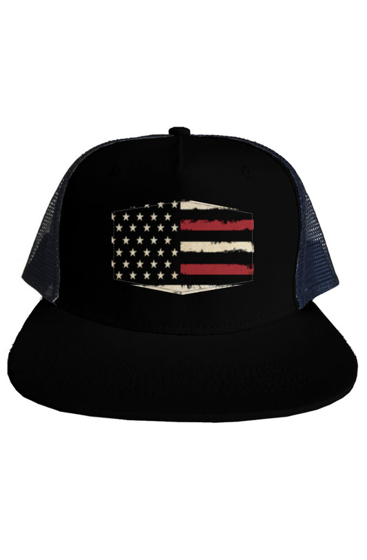 (American flag) men's trucker hat